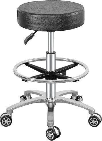 Antlu Rolling Stool Swivel Chair for Office Medical Salon Tattoo Kitchen Massage Work,Adjustable Height Hydraulic Stool with Wheels (Black) in Saudi Arabia