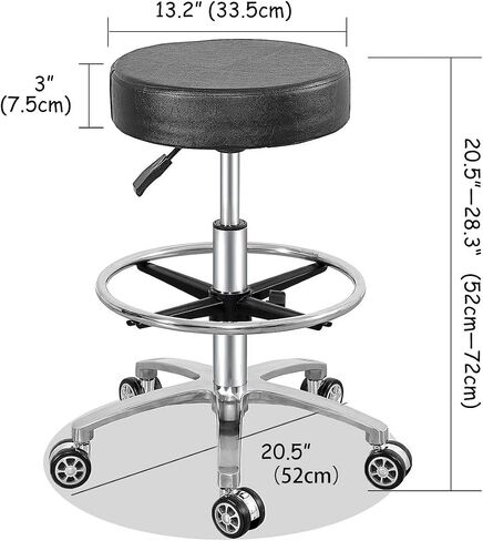 Antlu Rolling Stool Swivel Chair for Office Medical Salon Tattoo Kitchen Massage Work,Adjustable Height Hydraulic Stool with Wheels (Black) in Saudi Arabia