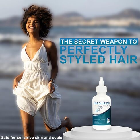 GHOSTBOND Platinum Water Resistant Wig Glue for Extreme Heat - 1.3oz - Hair Replacement Adhesive for Poly and Lace Wigs. Invisible Bonding Hair Glue - Strong Hold Lace Front Glue in Saudi Arabia