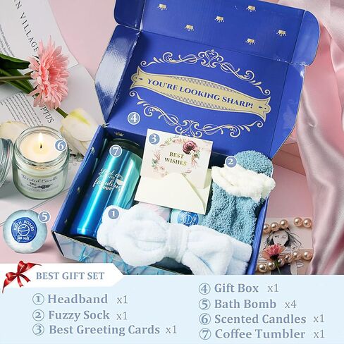 هدايا عيد ميلاد للنساء - سلة هدايا للنساء أفضل فكرة لهدية، للنساء اللاتي لديهن كل شيء، هدايا فريدة للعناية الذاتية وهدايا سبا للنساء والأم والزوجة والأخت in Kuwait