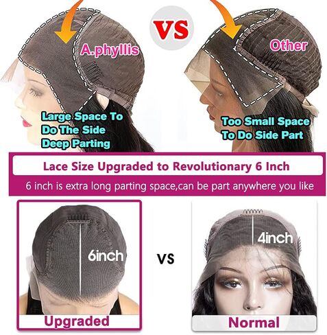 A.phyllis 13x6 Short Deep Curly Wig Human Hair 180% Density Deep Wave Lace Front Wig 13x6 HD Trasparent Lace Frontal Wigs for Women Curly Lace Frontal Wig Human Hair Natural Color（14 Inch） in Saudi Arabia