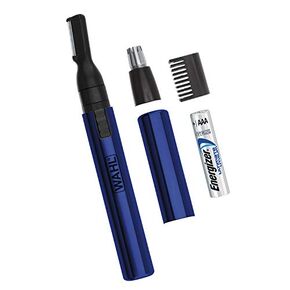 Wahl Lithium Pen Detail Trimmer with Interchangeable Heads for Nose, Ear, Neckline, Eyebrow, & Other Detailing – Rinseable Blades for Hygienic Grooming & Easy Cleaning – Blue – Model 5643-400