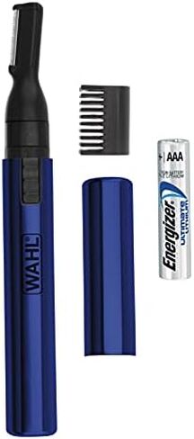 Wahl Lithium Pen Detail Trimmer with Interchangeable Heads for Nose, Ear, Neckline, Eyebrow, & Other Detailing – Rinseable Blades for Hygienic Grooming & Easy Cleaning – Blue – Model 5643-400 in Saudi Arabia