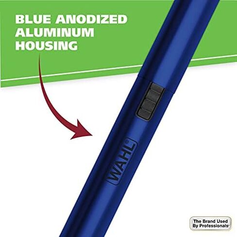 Wahl Lithium Pen Detail Trimmer with Interchangeable Heads for Nose, Ear, Neckline, Eyebrow, & Other Detailing – Rinseable Blades for Hygienic Grooming & Easy Cleaning – Blue – Model 5643-400 in Saudi Arabia
