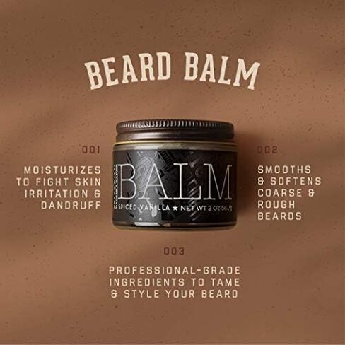 18.21 Man Made Beard Balm for Men, Spiced Vanilla, 2 fl. oz - Premium Grooming Cream with Low Shine for Conditioning and Shaping Beards, Mustaches - Scented Facial Hair Balms, Long-Lasting Moisture in Saudi Arabia