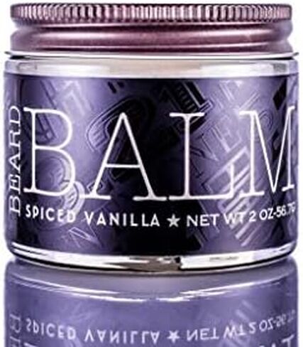 18.21 Man Made Beard Balm for Men, Spiced Vanilla, 2 fl. oz - Premium Grooming Cream with Low Shine for Conditioning and Shaping Beards, Mustaches - Scented Facial Hair Balms, Long-Lasting Moisture in Saudi Arabia