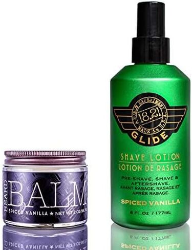 18.21 Man Made Beard Balm for Men, Spiced Vanilla, 2 fl. oz - Premium Grooming Cream with Low Shine for Conditioning and Shaping Beards, Mustaches - Scented Facial Hair Balms, Long-Lasting Moisture in Saudi Arabia