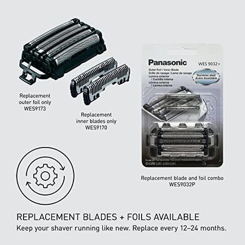 Panasonic Arc5 Electric Razor for Men ES-LV67-K + Replacement Outer Foil WES9173P, Wet Dry 5-Blade Shaver with Intelligent Shave Sensor and 16D Flexible Pivoting Head, ES-AM67-K, Black in Saudi Arabia