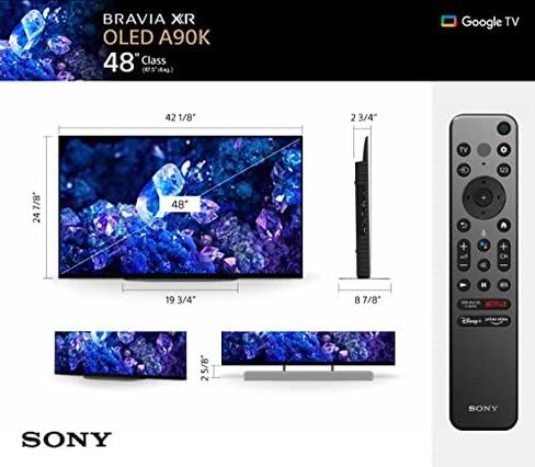 Sony 48 Inch A90K BRAVIA XR 4K HDR TV OLED Smart Google TV (XR-48A90K) | XR Processor with AI Technology, Dolby Vision/Atmos, Exclusive Features for PlayStation®5, 4K movie credits included in Kuwait