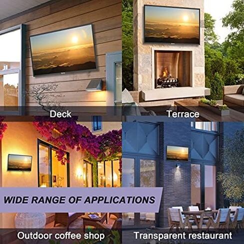 SYLVOX 43 inches Outdoor Smart TV Waterproof 4K Ultra High-Resolution High Brightness,7x16(H) Support Bluetooth & Wi-Fi Commercial Grade Suitable for Partial Sun(Deck Series 2022) in Kuwait