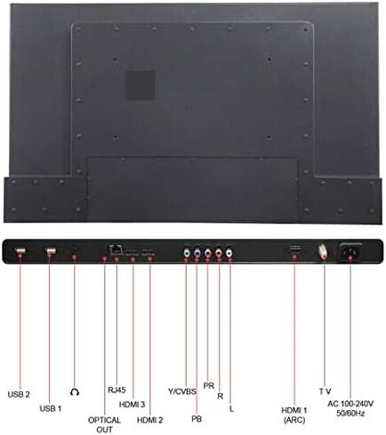 SYLVOX 43 inches Outdoor Smart TV Waterproof 4K Ultra High-Resolution High Brightness,7x16(H) Support Bluetooth & Wi-Fi Commercial Grade Suitable for Partial Sun(Deck Series 2022) in Kuwait
