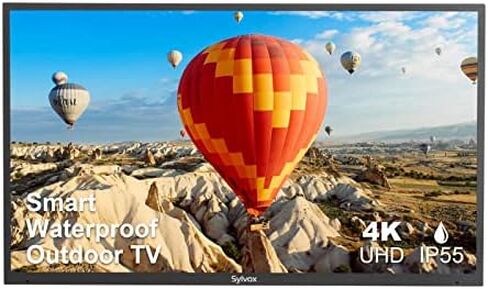 SYLVOX 43 inches Outdoor Smart TV Waterproof 4K Ultra High-Resolution High Brightness,7x16(H) Support Bluetooth & Wi-Fi Commercial Grade Suitable for Partial Sun(Deck Series 2022) in Kuwait
