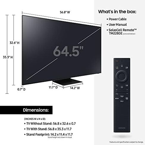 سامسونج 75 بوصة فئة Neo QLED 8K QN800B Series Mini LED Quantum HDR 32x، Dolby Atmos، صوت تتبع الكائنات +، زاوية عرض فائقة، تلفزيون ذكي مع Alexa مدمج (QN75QN800BFXZA، موديل 2022) in Kuwait