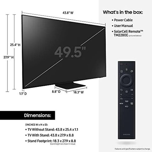 سامسونج 85 بوصة فئة Neo QLED 4K QN90B Series Mini LED Quantum HDR 32x، Dolby Atmos، صوت تتبع الكائنات +، مضاد للتوهج، زاوية عرض فائقة، تلفزيون ذكي، بلوتوث مع Alexa مدمج (QN85QN90BAFXZA، موديل 2022) in Kuwait