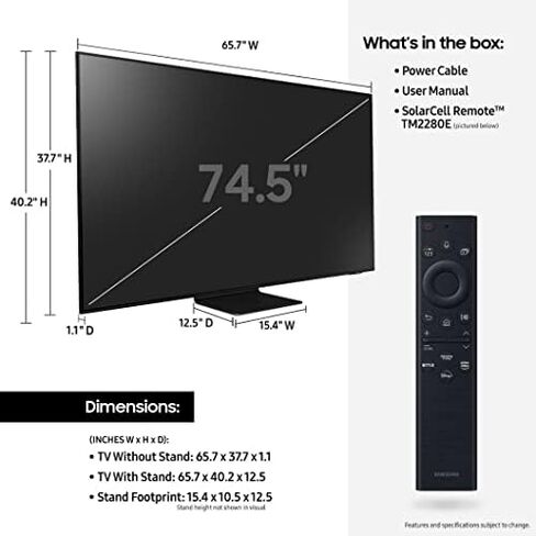 سامسونج 85 بوصة فئة Neo QLED 4K QN90B Series Mini LED Quantum HDR 32x، Dolby Atmos، صوت تتبع الكائنات +، مضاد للتوهج، زاوية عرض فائقة، تلفزيون ذكي، بلوتوث مع Alexa مدمج (QN85QN90BAFXZA، موديل 2022) in Kuwait