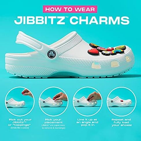Crocs Mens and Womens Classic Clog w/Jibbitz Charms Foodie 5-Packs in Saudi Arabia
