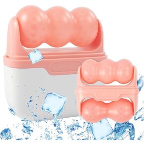 2-in-1 Ice Roller for Face Skin Care Tool Personal Skin Cooling Ice Roller Therapy Tools, Cold Facial Ice Roller Massager for Eye Puffiness, Migraine, TMJ Pain Relief & Minor Injury (BLUE)