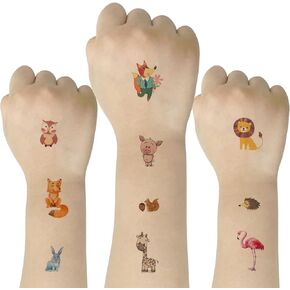 (Pack of 10 Sheets) Animals Waterproof Temporary Tattoo Stickers for Kids Boys and Girls, Party Favors Decorations