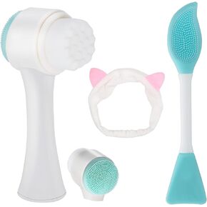 Face Brush - Manual Facial Cleansing, Double Side Skin Care Facial Cleaning Brush, Silicone Facial Scrubber Manual Dual Face Wash Brush for Gentle and Deep Facial Cleansing in Kuwait