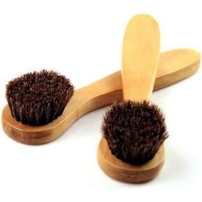 2 Pack 5.7" Bamboo Handle Dry Facial Cleansing Brush with Natural Boar Bristles, Face Brush Cleanser Skin Care Exfoliating Brush Scrubber. in Kuwait