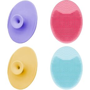 D Face Scrubber 4PCS فرشاة تنظيف الوجه لينة سيليكون مقشر الوجه فرك يده حصيرة الغسيل غسل الوجه فرشاة لتدليك المسام التطهير الرؤوس السوداء تنظيف عميق لجميع أنواع الجلود in Kuwait