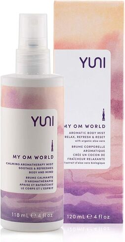 YUNI Beauty Calming Body Mist (4oz) My OM World - Natural Aromatic Oils - Relaxing Stress Relief - Promotes Focus & Clarity - All Natural, Paraben-Free, Cruelty-Free in Saudi Arabia