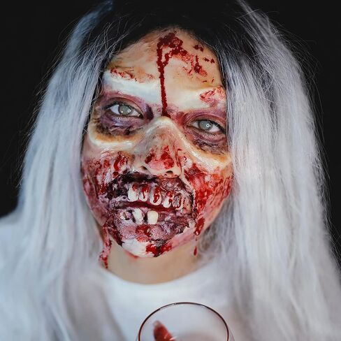 CHASPA Halloween Liquid Latex Special Effects SFX Makeup Kit - Scar Wax + 2 Btl Liquid Latex + 2 Btl Fake Blood + Spatula Tool + 2Pcs Stipple Sponge + 4Pcs Makeup Sponges + Cotton Swabs in Saudi Arabia