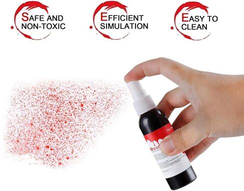 Go Ho Dripping Fake Blood Makeup (0.35 oz),Fake Blood Washable for Scar Wounds,Easy Dry Flow Fake Blood for Eyes Drips Nose Bleeds,Halloween Blood for Cosplay SFX Zombie Vampire Makeup,Dark in Kuwait