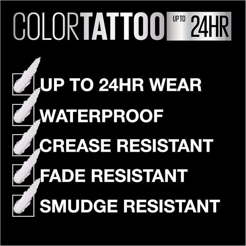 مكياج ظلال عيون كريمي قابل للمزج يدوم حتى 24 ساعة من مايبيلين نيويورك، مقاوم للماء والبهتان والتجاعيد، جولدن جيرل، 0.14 أونصة in Kuwait