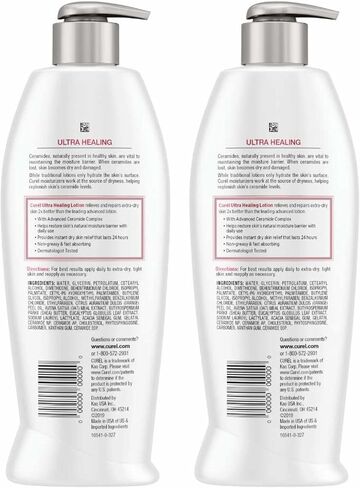 Curél Ultra Healing Intensive Moisturizer, 20 Ounce Body Lotion, with Advanced Ceramide Complex and Extra-strength Hydrating Agents, for Extra-Dry, Tight Skin (2 Pack) in Saudi Arabia