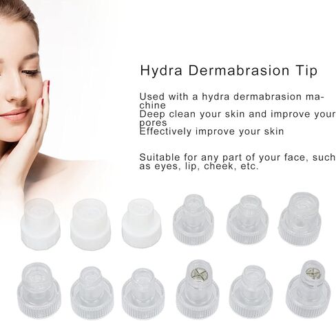 12pcs Facial Care Skin Beauty Tips Facial Dermabrasion Tip Microdermabrasion Spare Heads Microdermabrasion Tip Beauty Machine Tip for Skin Beauty in Saudi Arabia