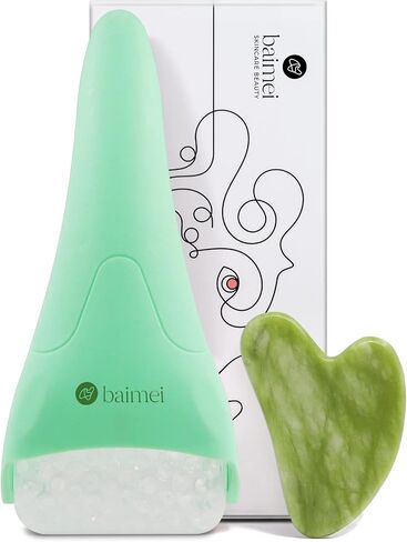 BAIMEI Ice Roller and Gua Sha Facial Tools, Ice Roller for face Reduces Puffiness Migraine Pain Relief-Green in Kuwait