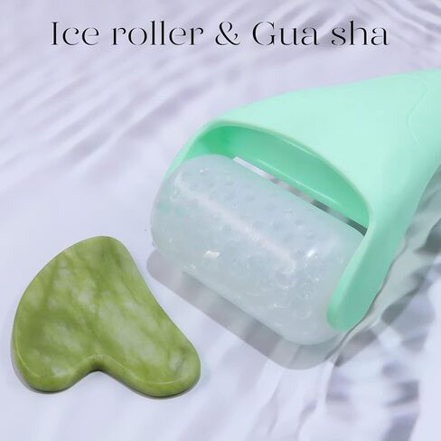 BAIMEI Ice Roller and Gua Sha Facial Tools, Ice Roller for face Reduces Puffiness Migraine Pain Relief-Green in Kuwait