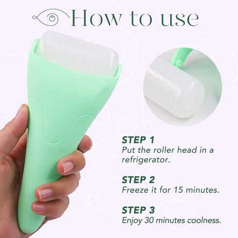 BAIMEI Ice Roller and Gua Sha Facial Tools, Ice Roller for face Reduces Puffiness Migraine Pain Relief-Green in Kuwait