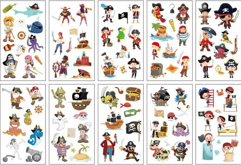 (Pack of 10 Sheets) Animals Waterproof Temporary Tattoo Stickers for Kids Boys and Girls, Party Favors Decorations in Kuwait