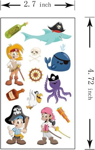 (Pack of 10 Sheets) Animals Waterproof Temporary Tattoo Stickers for Kids Boys and Girls, Party Favors Decorations in Kuwait