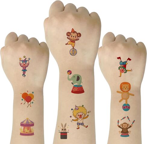 (Pack of 10 Sheets) Animals Waterproof Temporary Tattoo Stickers for Kids Boys and Girls, Party Favors Decorations in Kuwait