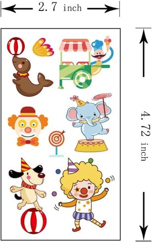 (Pack of 10 Sheets) Animals Waterproof Temporary Tattoo Stickers for Kids Boys and Girls, Party Favors Decorations in Kuwait