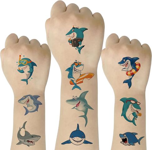 (Pack of 10 Sheets) Animals Waterproof Temporary Tattoo Stickers for Kids Boys and Girls, Party Favors Decorations in Kuwait