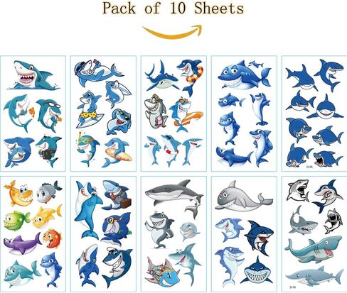 (Pack of 10 Sheets) Animals Waterproof Temporary Tattoo Stickers for Kids Boys and Girls, Party Favors Decorations in Kuwait