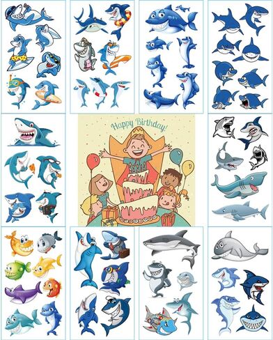 (Pack of 10 Sheets) Animals Waterproof Temporary Tattoo Stickers for Kids Boys and Girls, Party Favors Decorations in Kuwait