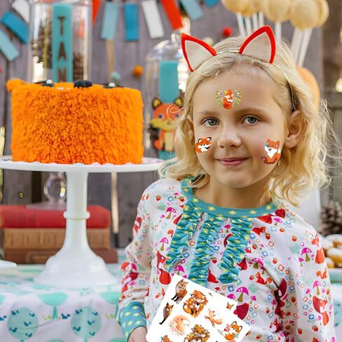 وشم الثعلب المؤقت، 20 ورقة 175 قطعة ملصقات وشم الثعلب تحت عنوان لوازم تزيين الحفلات هدايا الحفلات للأطفال والكبار in Kuwait