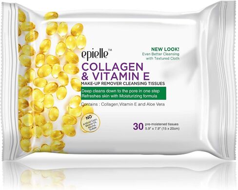 Epielle Argan Makeup Remover Cleansing Wipes | 30 Count, 6-Pack | Gentle Daily Facial Towelettes for All Skin Types | Removes Dirt, Oil, & Makeup | Essential Korean Skincare in Kuwait