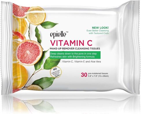 Epielle Argan Makeup Remover Cleansing Wipes | 30 Count, 6-Pack | Gentle Daily Facial Towelettes for All Skin Types | Removes Dirt, Oil, & Makeup | Essential Korean Skincare in Kuwait