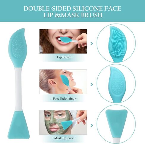 Face Brush - Manual Facial Cleansing, Double Side Skin Care Facial Cleaning Brush, Silicone Facial Scrubber Manual Dual Face Wash Brush for Gentle and Deep Facial Cleansing in Kuwait