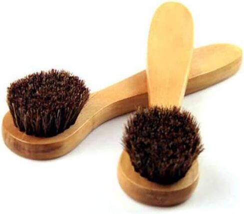 2 Pack 5.7" Bamboo Handle Dry Facial Cleansing Brush with Natural Boar Bristles, Face Brush Cleanser Skin Care Exfoliating Brush Scrubber. in Kuwait