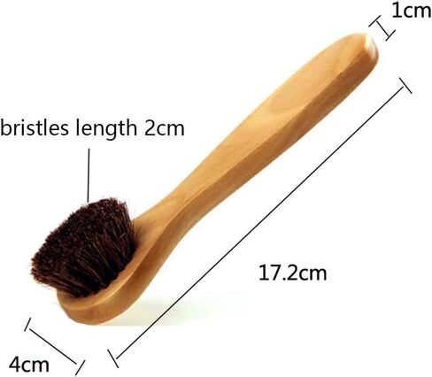 2 Pack 5.7" Bamboo Handle Dry Facial Cleansing Brush with Natural Boar Bristles, Face Brush Cleanser Skin Care Exfoliating Brush Scrubber. in Kuwait