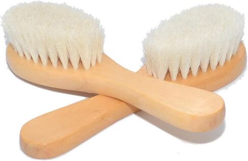 2 Pack 5.7" Bamboo Handle Dry Facial Cleansing Brush with Natural Boar Bristles, Face Brush Cleanser Skin Care Exfoliating Brush Scrubber. in Saudi Arabia