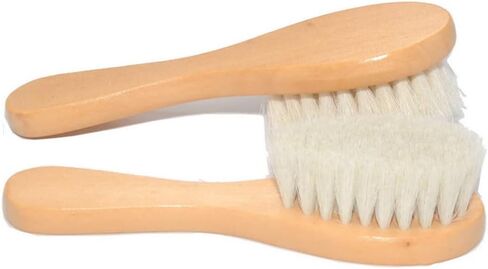 2 Pack 5.7" Bamboo Handle Dry Facial Cleansing Brush with Natural Boar Bristles, Face Brush Cleanser Skin Care Exfoliating Brush Scrubber. in Saudi Arabia