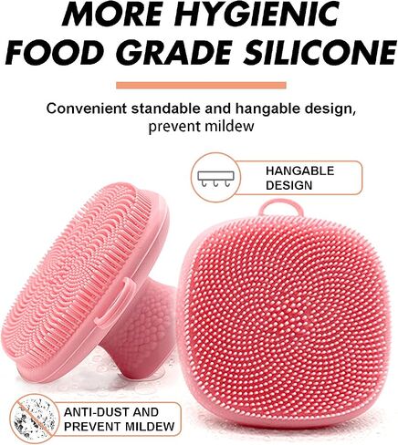 Mini Silicone Face Cleaning Brush, Manual Facial Scrubber Exfoliator Cleaning Brush Pad Soft Face Cleanser for Exfoliating and Massage Pore for All Skin Types in Saudi Arabia